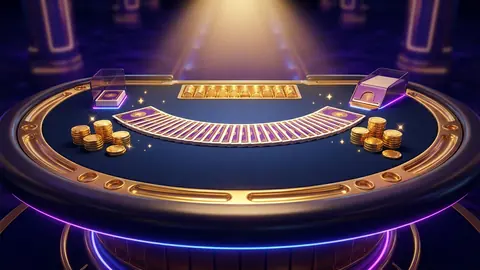Baccarat en vivo: cartas y fichas doradas