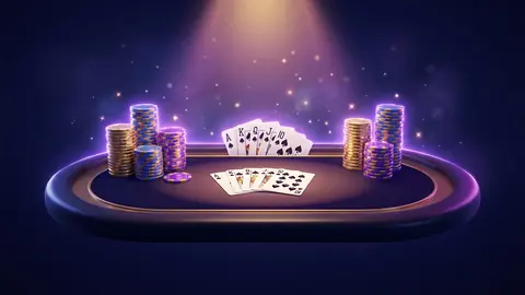 Póker en vivo: escalera real y fichas