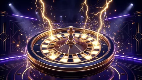Ruleta Relámpago: rueda con rayos dorados