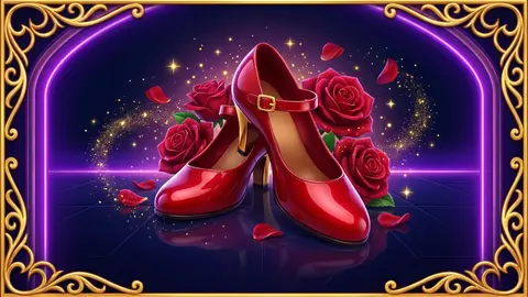 Tragamonedas Tango de Fuego: zapatos rojos de tango y rosas