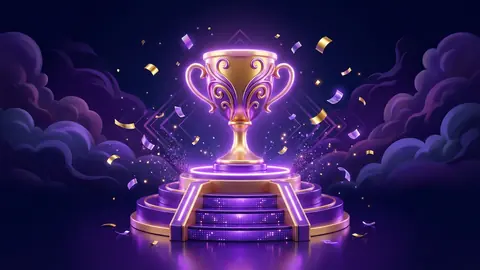 Trofeo dorado y podio: torneos de tragamonedas